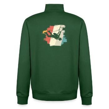 Aventures dans le ciel - Sweat zippé unisexe en coton bio Stanley/Stella - vert bouteille - Dos - AI Model Male 185 dark (185cm)