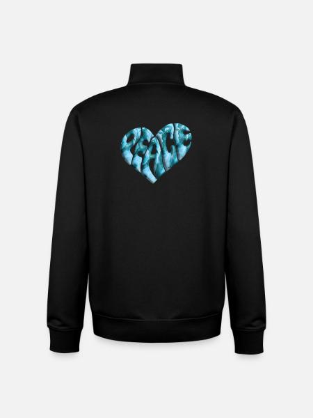 Peace Heart 3d Marbled - Unisex Organic Zip Sweatshirt by Stanley/Stella - black