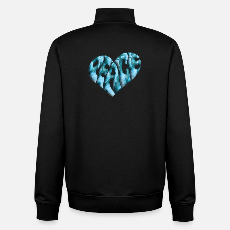 Coeur de la Paix 3d Marbré - Sweat zippé unisexe en coton bio Stanley/Stella - noir