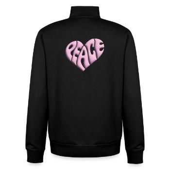 Peace Heart 3d pink - Unisex Organic Zip Sweatshirt by Stanley/Stella - black - Back - AI Model Male 185 light (185cm)