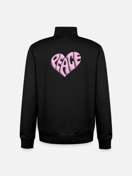 Peace Heart 3d pink - Unisex Organic Zip Sweatshirt by Stanley/Stella - black