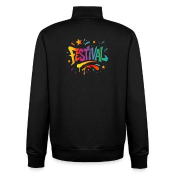 Festival – Bunte Energie in Graffiti-Style - Unisex Organic Zip Sweatshirt von Stanley/Stella - Schwarz - Hinten - AI Model Male 185 light (185cm)