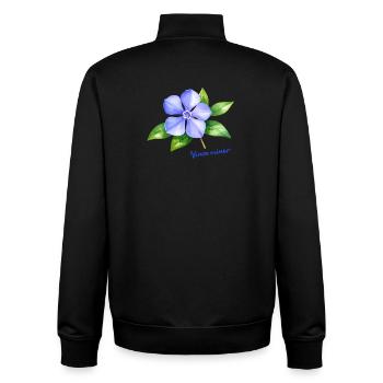 Vinca Minor - Watercolor botanical illustration - Unisex Organic Zip Sweatshirt by Stanley/Stella - black - Back - AI Model Male 185 light (185cm)