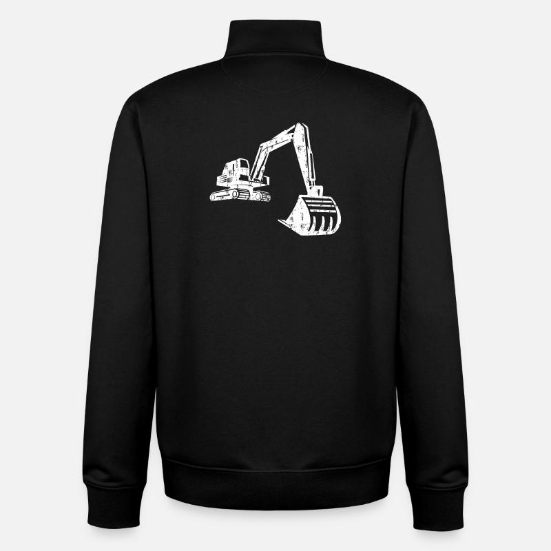 Bagger Silhouette Bauarbeiter Grunge Design - Unisex Organic Zip Sweatshirt von Stanley/Stella - Schwarz
