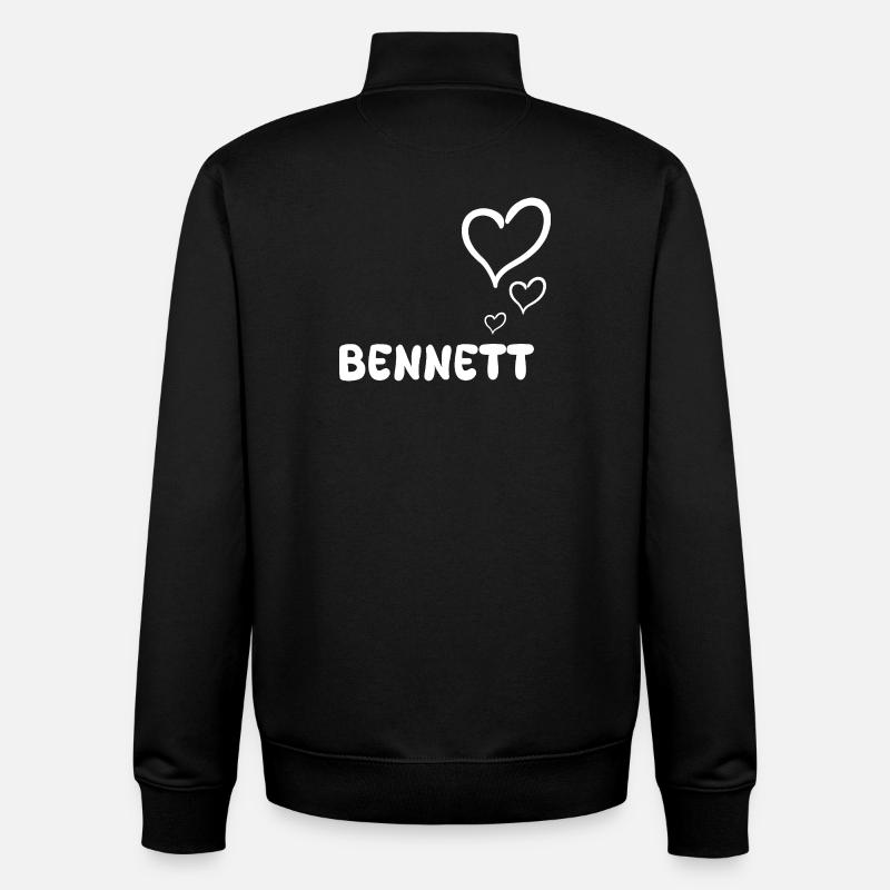 First name Bennett - Unisex Organic Zip Sweatshirt by Stanley/Stella - black