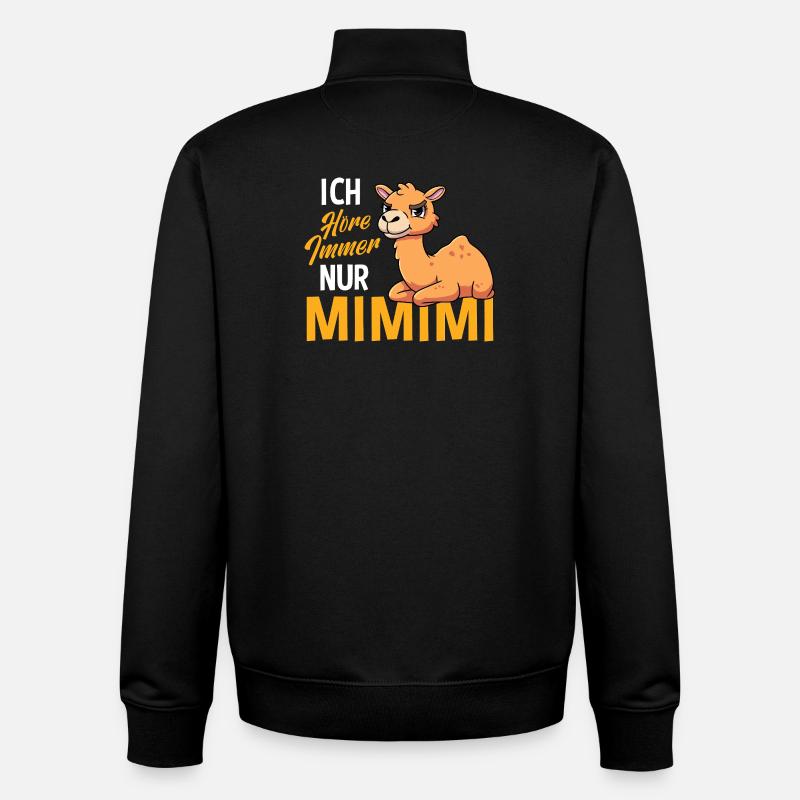 I Always Hear Only Mimimi Camel - Unisex Organic Zip Sweatshirt by Stanley/Stella - black