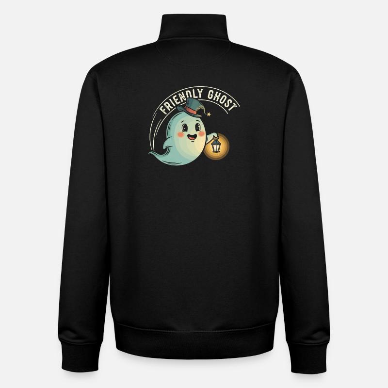 Freundlicher Geist mit Laterne - Unisex Organic Zip Sweatshirt von Stanley/Stella - Schwarz