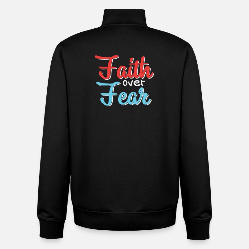 Glaube Über Angst Motiv Design - Unisex Organic Zip Sweatshirt von Stanley/Stella - Schwarz