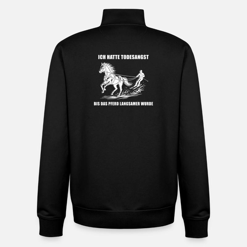 Bis das Pferd langsamer wurde - Unisex Organic Zip Sweatshirt von Stanley/Stella - Schwarz
