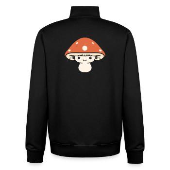 Kawaii orange polka dot mushroom - Unisex Organic Zip Sweatshirt by Stanley/Stella - black - Back - AI Model Male 185 light (185cm)