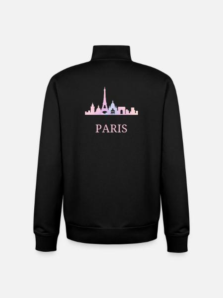 Pastel Paris skyline silhouette vibes - Unisex Organic Zip Sweatshirt by Stanley/Stella - black
