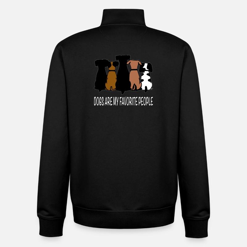 Les chiens sont mes personnes préférées - Sweat zippé unisexe en coton bio Stanley/Stella - noir