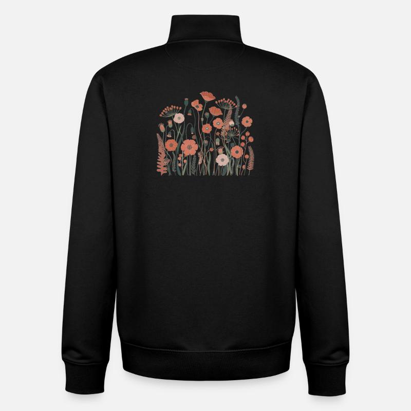 Boho Wildflowers – Blooming Harmony - Unisex Organic Zip Sweatshirt by Stanley/Stella - black