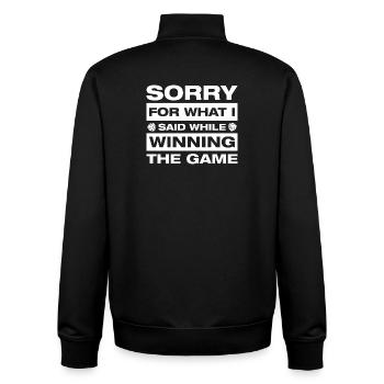 Sorry Board Game Board Game - Unisex Organic Zip Sweatshirt by Stanley/Stella - black - Back - AI Model Male 185 light (185cm)
