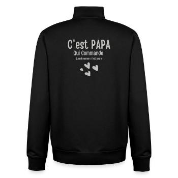 It's Dad who orders when Mom is absent - Unisex Organic Zip Sweatshirt by Stanley/Stella - black - Back - AI Model Male 185 light (185cm)