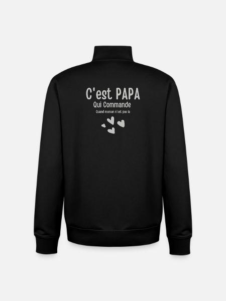 Het is papa die bestelt als mama afwezig is - Unisex sweater met rits van biologisch katoen Stanley/Stella - zwart