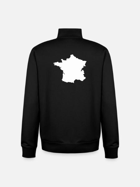 French Map Silhouette - Unisex Organic Zip Sweatshirt by Stanley/Stella - black