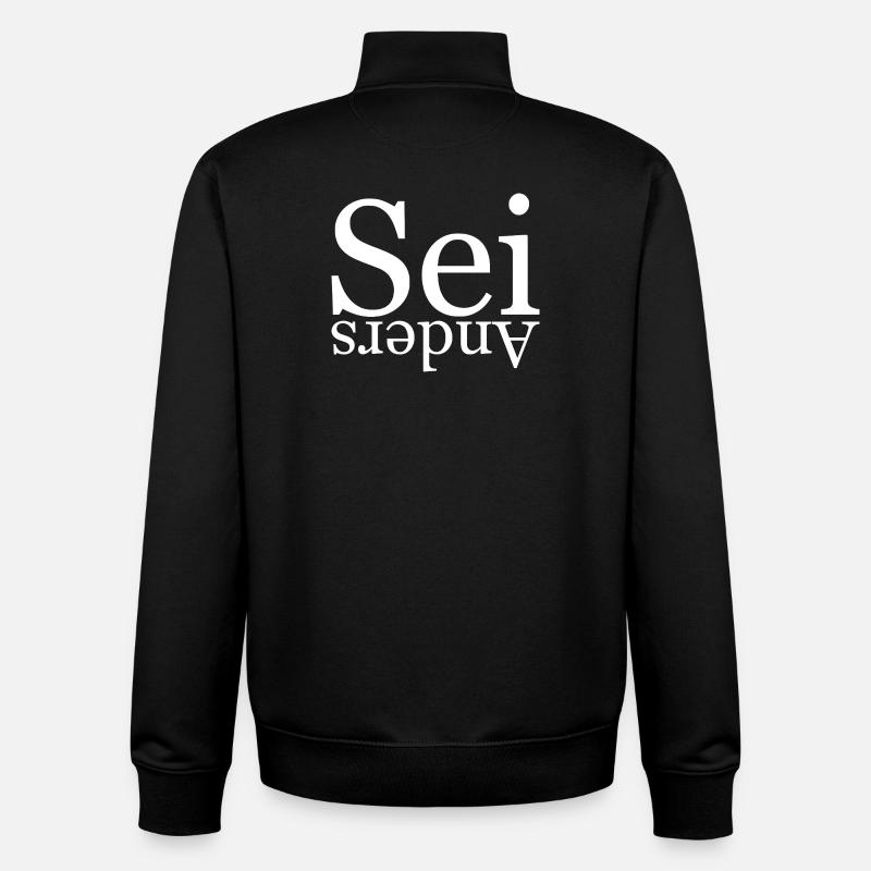 Être différent - Sweat zippé unisexe en coton bio Stanley/Stella - noir