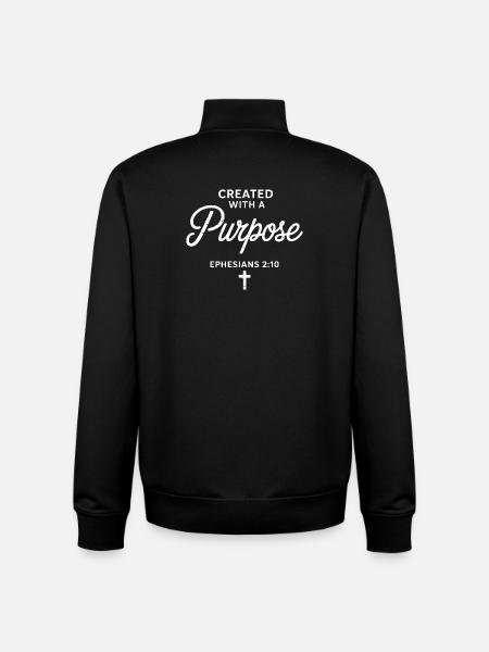 Purposeful Faith Ephesians 2:10 - Unisex Organic Zip Sweatshirt by Stanley/Stella - black