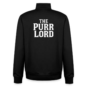 La typographie de la Mafia Purr Lord Bold - Sweat zippé unisexe en coton bio Stanley/Stella - noir - Dos - AI Model Male 185 light (185cm)