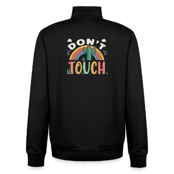 Regenbogenkakteen nicht anfassen - Unisex Organic Zip Sweatshirt von Stanley/Stella - Schwarz - Hinten - AI Model Male 185 light (185cm)