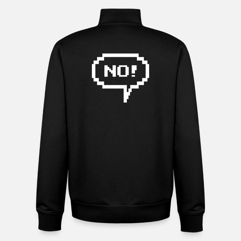 Pixel-Sprechblase "No!" - Unisex Organic Zip Sweatshirt von Stanley/Stella - Schwarz