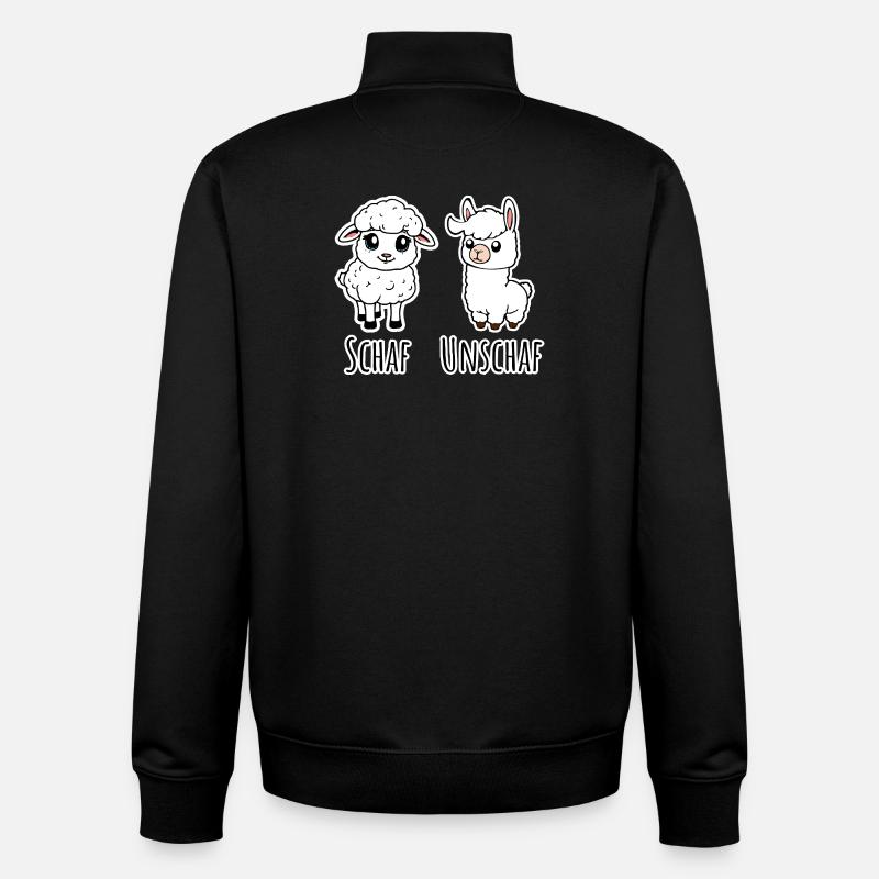 Moutons et pas moutons (Unsheep) - Lama pas moutons - Sweat zippé unisexe en coton bio Stanley/Stella - noir