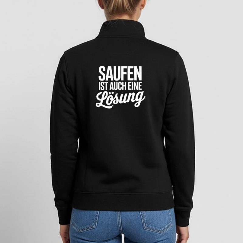 Drinking is also a solution Unisex Organic Zip Sweatshirt by Stanley/Stella