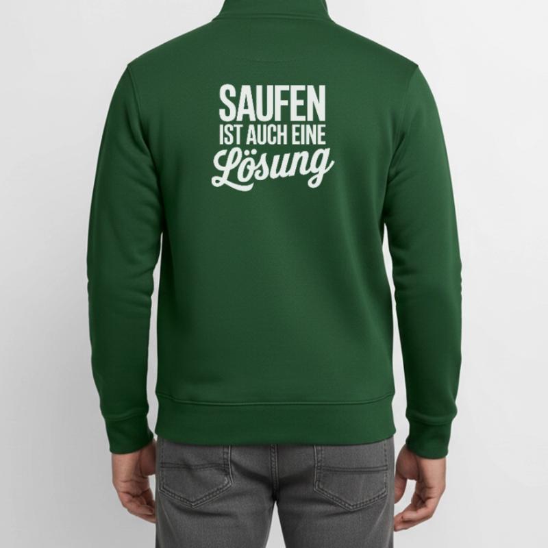 Drinking is also a solution Unisex Organic Zip Sweatshirt by Stanley/Stella
