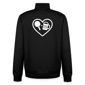 Heart Ping-Pong Bier - Unisex Organic Zip Sweatshirt von Stanley/Stella - Schwarz - Hinten - AI Model Male 185 light (185cm)