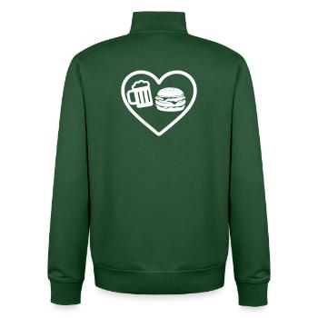 Bière Heart Burger - Sweat zippé unisexe en coton bio Stanley/Stella - vert bouteille - Dos - AI Model Male 185 dark (185cm)