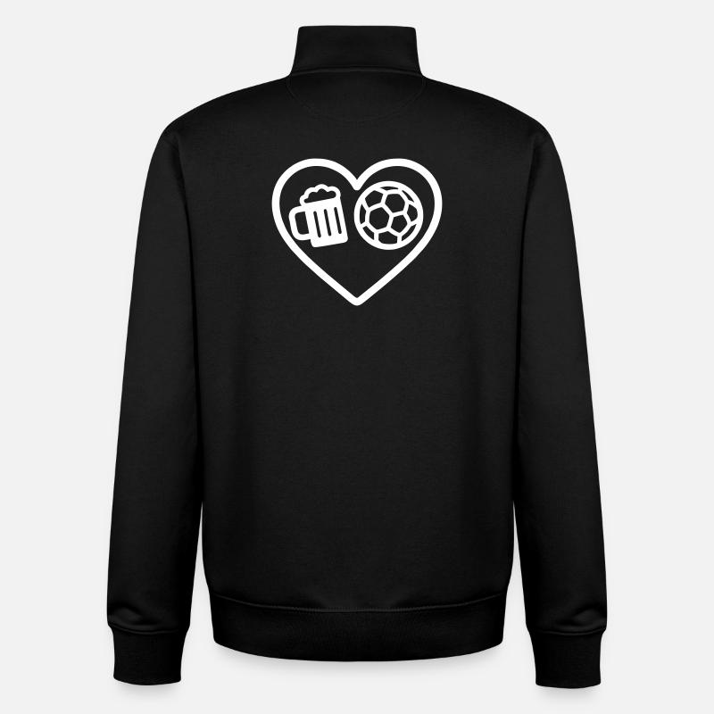 Heart Handball Bier - Unisex Organic Zip Sweatshirt von Stanley/Stella - Schwarz