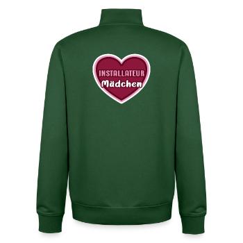 Installer Girl Child Installers Trainee - Unisex Organic Zip Sweatshirt by Stanley/Stella - bottle green - Back - AI Model Male 185 dark (185cm)