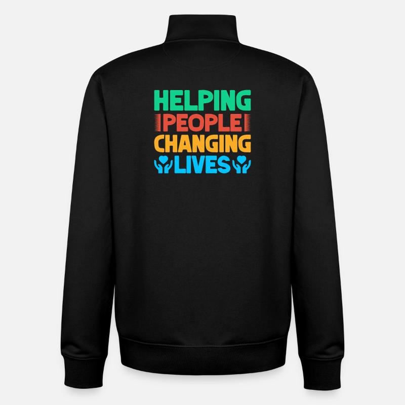 Volunteer Appreciation Helping People Changing - Unisex Organic Zip Sweatshirt von Stanley/Stella - Schwarz