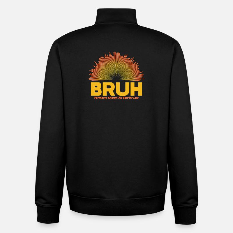 Bruh Sunburst Logo - Gendre - Sweat zippé unisexe en coton bio Stanley/Stella - noir