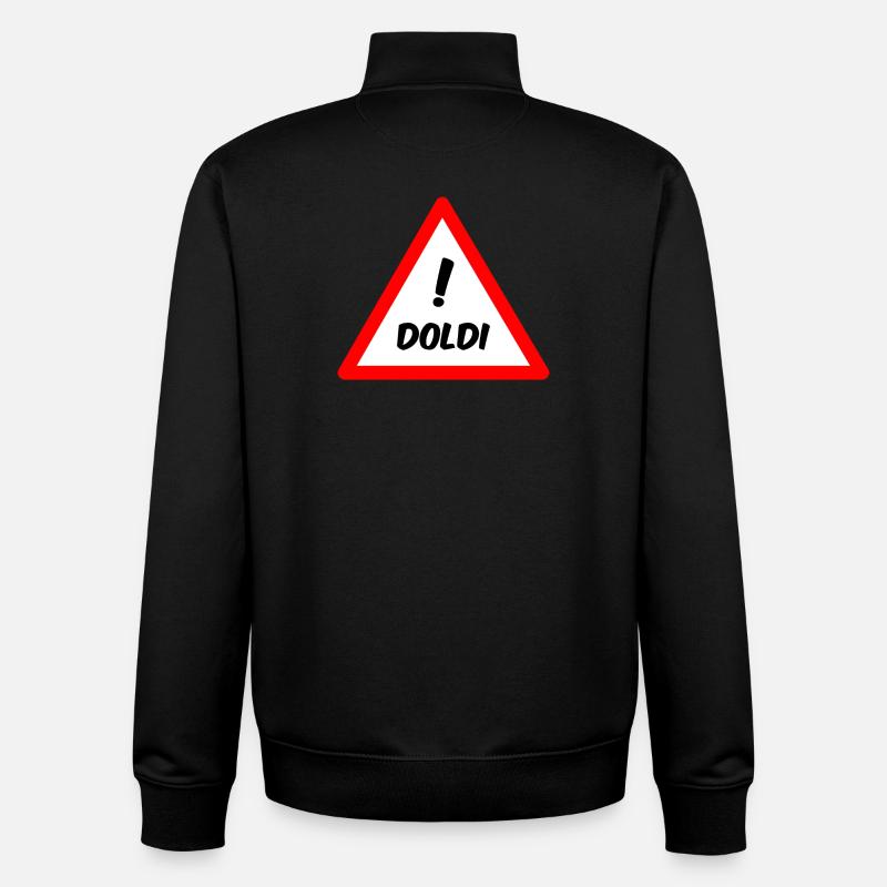 Attention Doldi ! - Sweat zippé unisexe en coton bio Stanley/Stella - noir