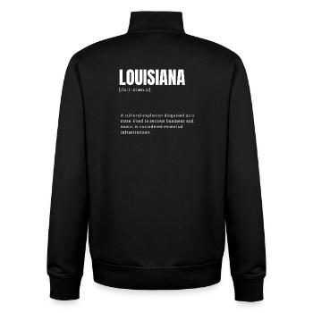 Louisiana Kulturexplosion Shirt - Unisex Organic Zip Sweatshirt von Stanley/Stella - Schwarz - Hinten - AI Model Male 185 light (185cm)