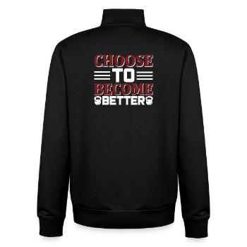 Choose become better - Unisex Organic Zip Sweatshirt by Stanley/Stella - black - Back - AI Model Male 185 light (185cm)