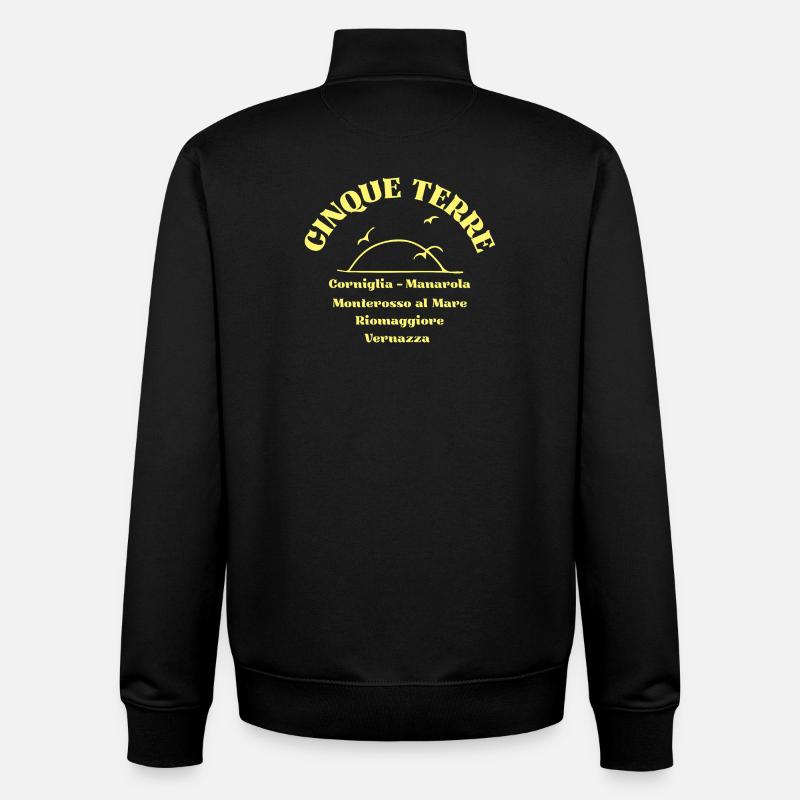 Crête côtière des Cinque Terre - Sweat zippé unisexe en coton bio Stanley/Stella - noir