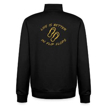 LA VIE EST MEILLEURE EN TONGS - Sweat zippé unisexe en coton bio Stanley/Stella - noir - Dos - AI Model Male 185 light (185cm)