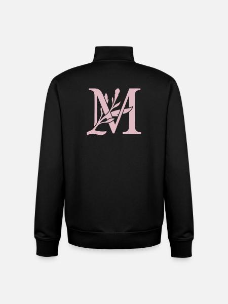 LM Floral Monogram - Unisex Organic Zip Sweatshirt by Stanley/Stella - black