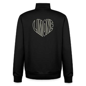 Limone sul Garda Typo Heart - Unisex Organic Zip Sweatshirt by Stanley/Stella - black - Back - AI Model Male 185 light (185cm)