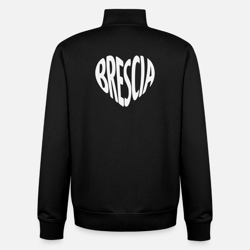 Brescia, Italy Heart Shape - Unisex Organic Zip Sweatshirt by Stanley/Stella - black