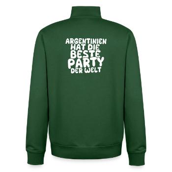 Feiern Argentinien - Unisex Organic Zip Sweatshirt von Stanley/Stella - Flaschengrün - Hinten - AI Model Male 185 dark (185cm)