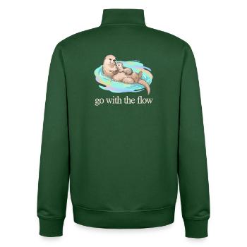 Nimm das Flow Otter Duo - Unisex Organic Zip Sweatshirt von Stanley/Stella - Flaschengrün - Hinten - AI Model Male 185 dark (185cm)