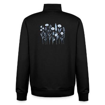 Jardin de fleurs sauvages vintage Flower Women - Sweat zippé unisexe en coton bio Stanley/Stella - noir - Dos - AI Model Male 185 light (185cm)