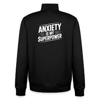 Anxiety is My Superpower - Unisex Organic Zip Sweatshirt by Stanley/Stella - black - Back - AI Model Male 185 light (185cm)