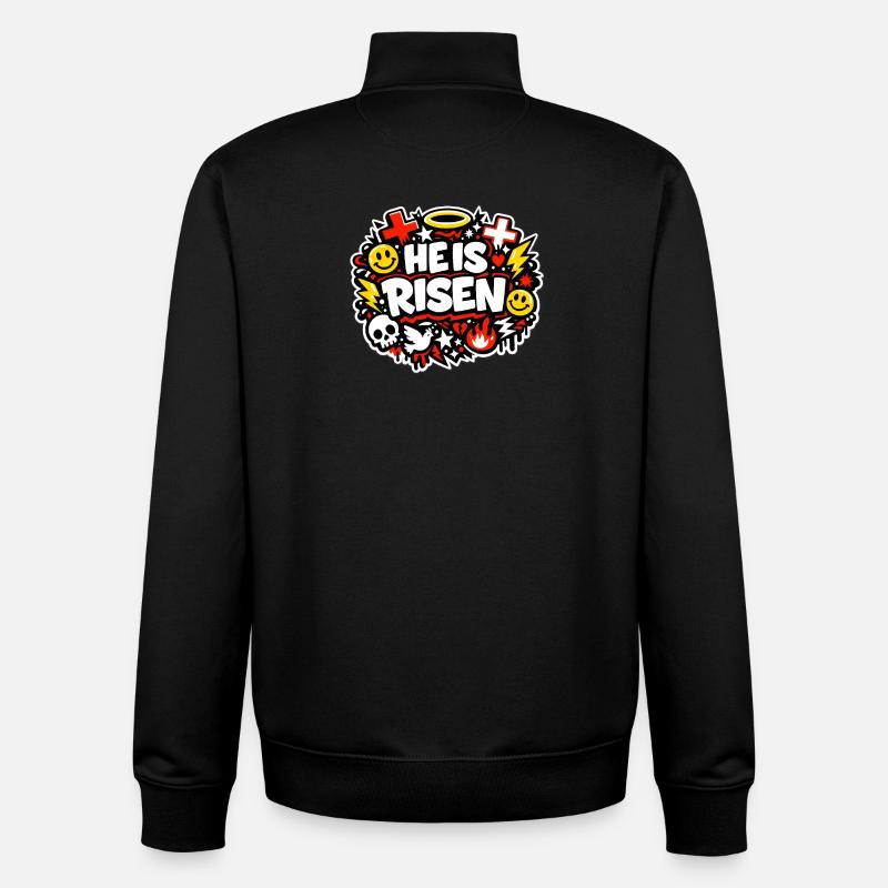 he is risen - Unisex Organic Zip Sweatshirt by Stanley/Stella - black