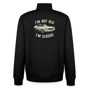 Im Not Old Im Classic Car Dad Humor - Unisex Organic Zip Sweatshirt by Stanley/Stella - black - Back - AI Model Male 185 light (185cm)