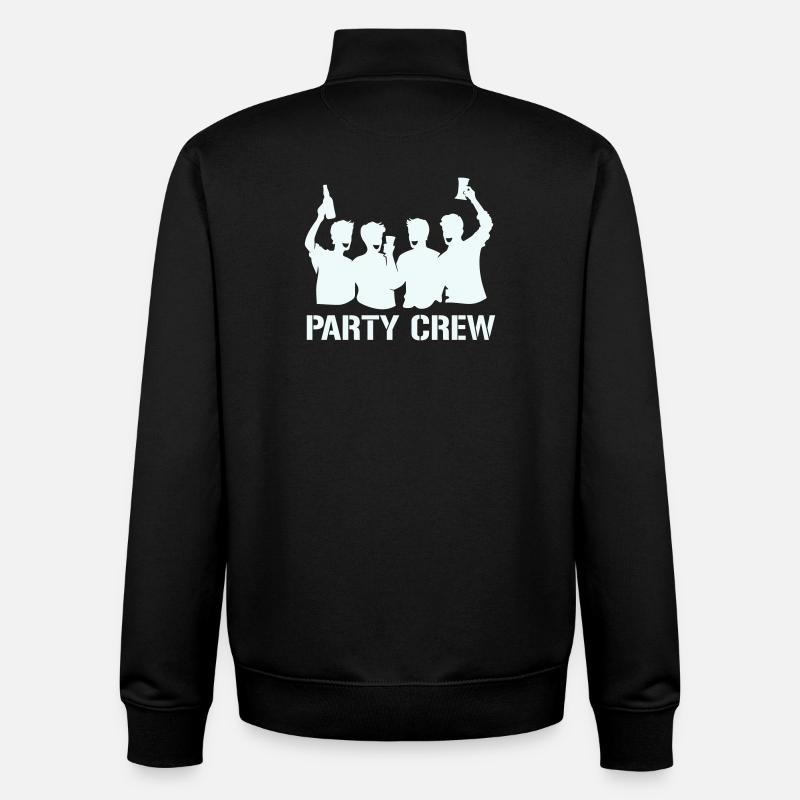 Party Crew Silhouette with Cheers - Unisex Organic Zip Sweatshirt by Stanley/Stella - black